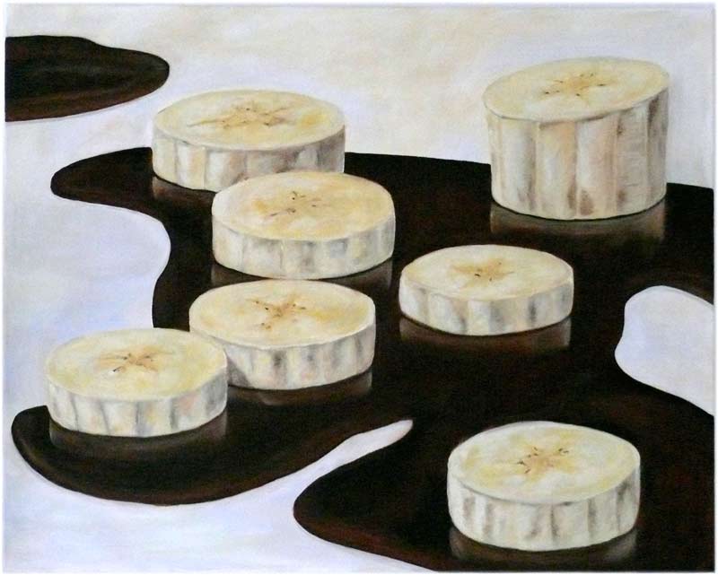 Das Bild zeigt Bananen mit Schokolade