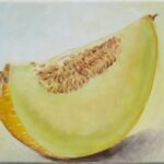 Das Bild zeigt gemalte Melonenstück